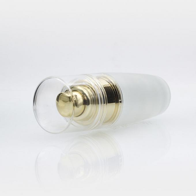 botella cosmética de la bomba de la loción de la botella de vidrio de la fundación de la bomba y de la cubierta del oro 50ml