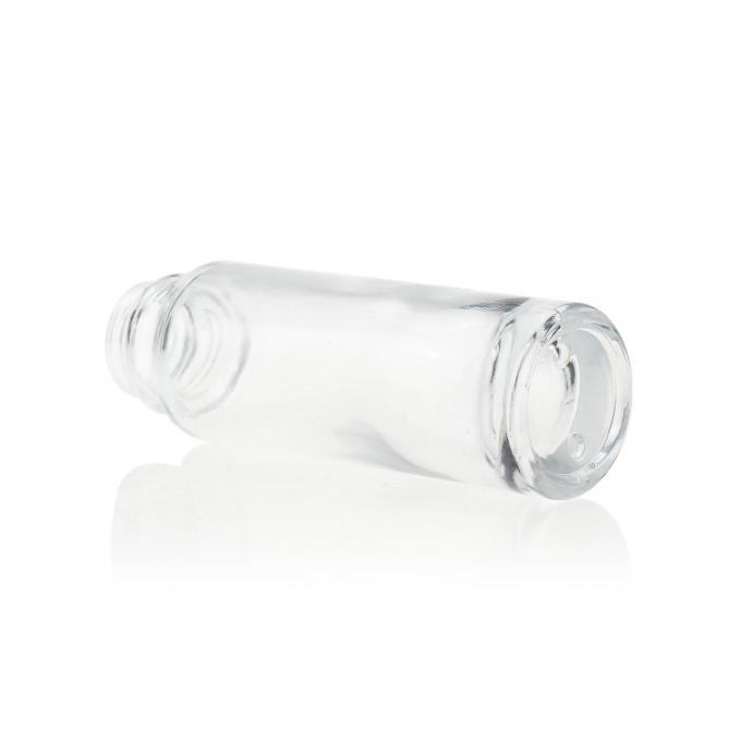 Botella de cristal vendedora caliente de la fundación de la loción líquida vacía de gama alta del claro 30ml