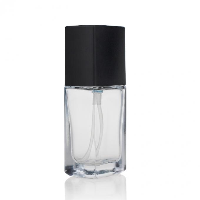 30 ml que empaquetan los cosméticos vacíos claros de la loción ajustan la botella líquida de cristal de la fundación