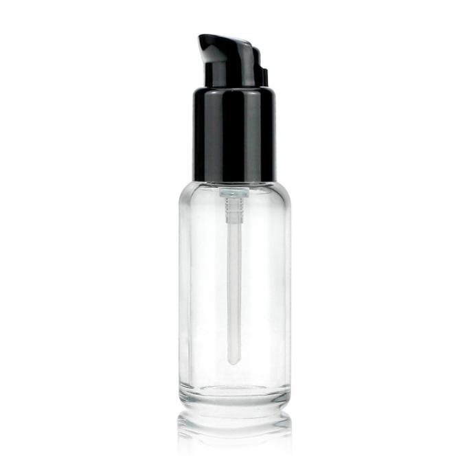 botella líquida cosmética de la fundación del vidrio de la ronda de 30 ml, envase de cristal perfecto para las mujeres