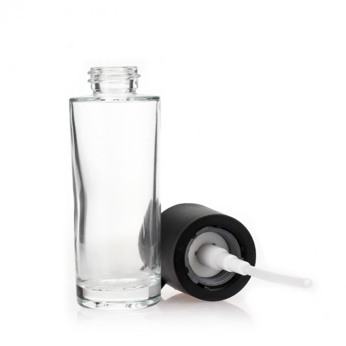 Botella de cristal cosmética de la bomba 30ml de la fundación de la botella de la botella líquida cosmética especial de encargo al por mayor de la loción con la bomba
