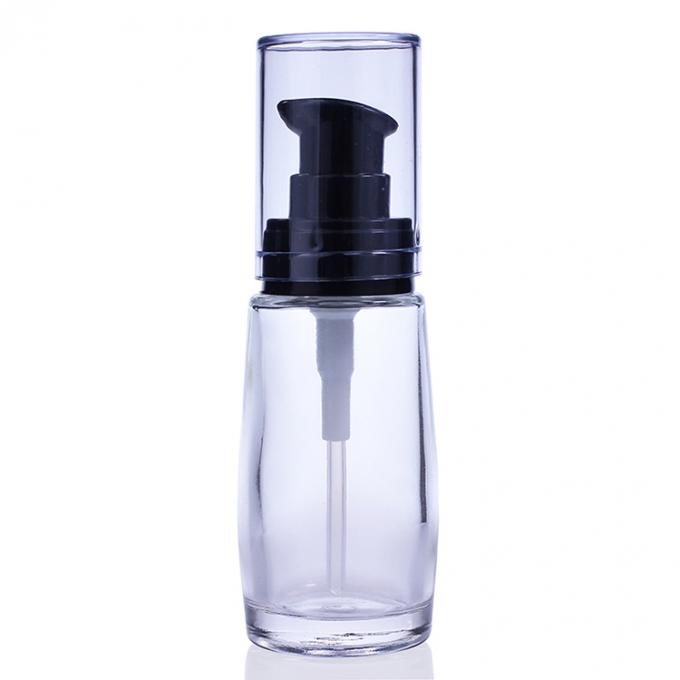 cree la botella cosmética de cristal de la fundación para requisitos particulares 30ml con la bomba de la moda para el maquillaje líquido