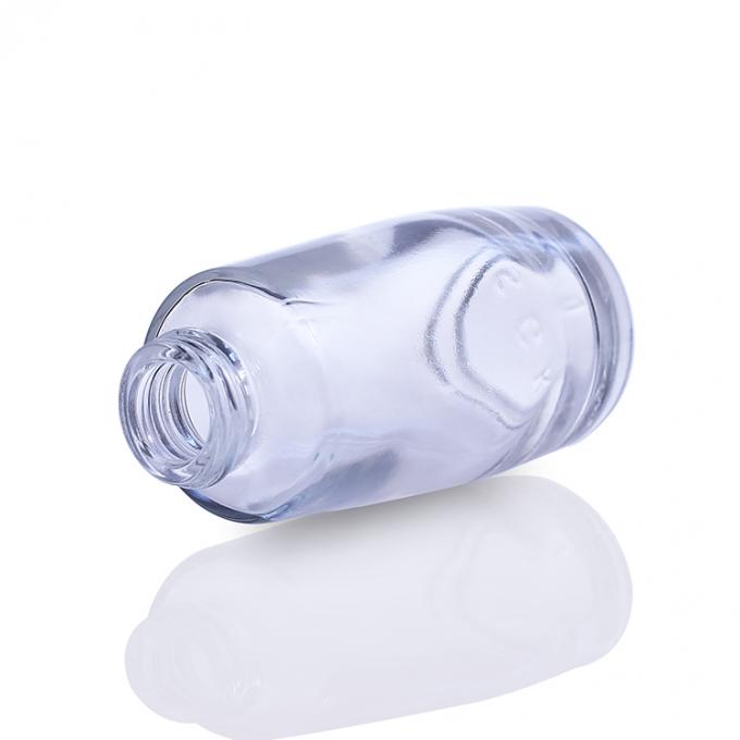 cree la botella cosmética de cristal de la fundación para requisitos particulares 30ml con la bomba de la moda para el maquillaje líquido