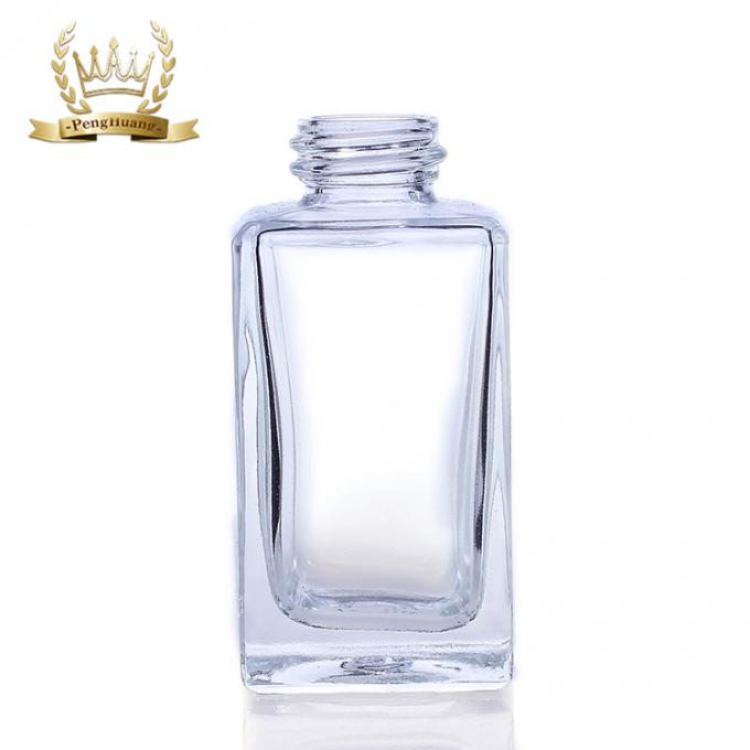 Botella líquida de cristal clara de empaquetado cosmética al por mayor de la fundación del cuadrado vacío 30ml