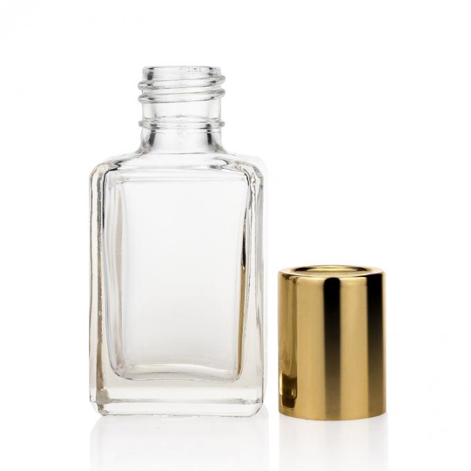 Botella de vidrio de empaquetado cosmética clara de la loción de la fundación del cuadrado 30ml