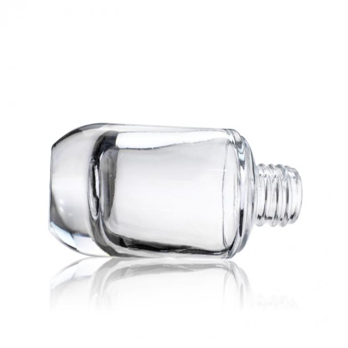 Botella líquida de cristal clara vacía de la fundación 30ml de China con la bomba blanca