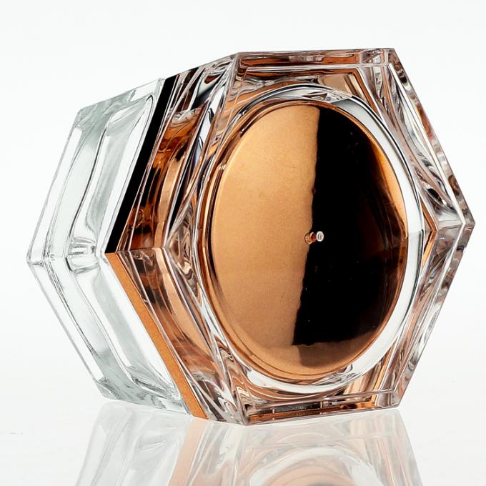El skincare transparente de la manufactura sacude el tarro cosmético cuadrado de cristal 50g con el casquillo y la cubierta de acrílico