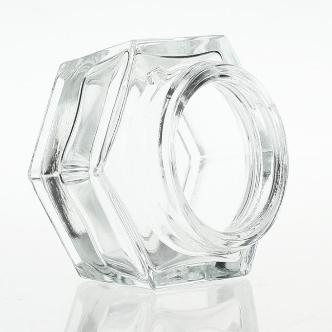 El skincare transparente de la manufactura sacude el tarro cosmético cuadrado de cristal 50g con el casquillo y la cubierta de acrílico