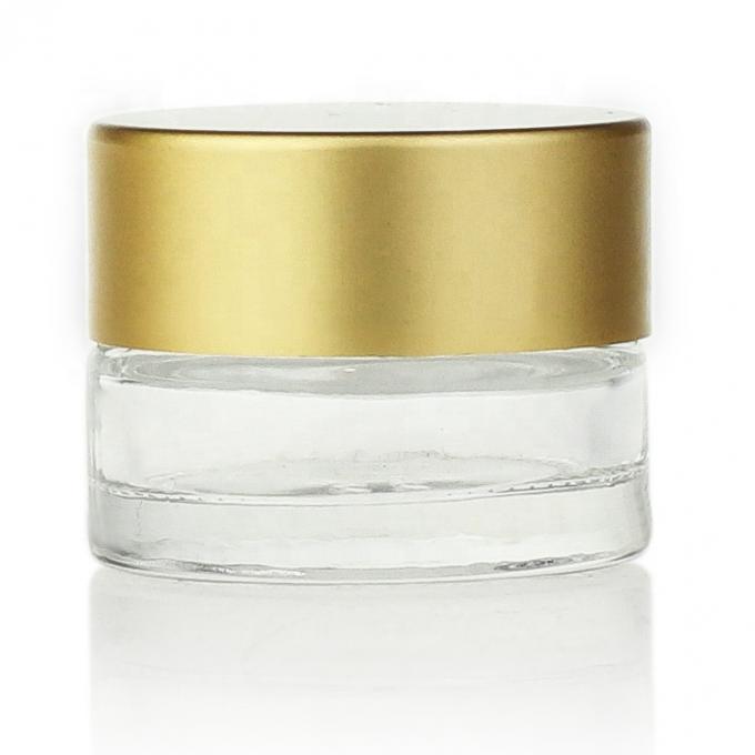 Tarro poner crema cosmético de 3ml 5ml 10ml 15ml 20ml del vidrio claro al por mayor del oro con las tapas