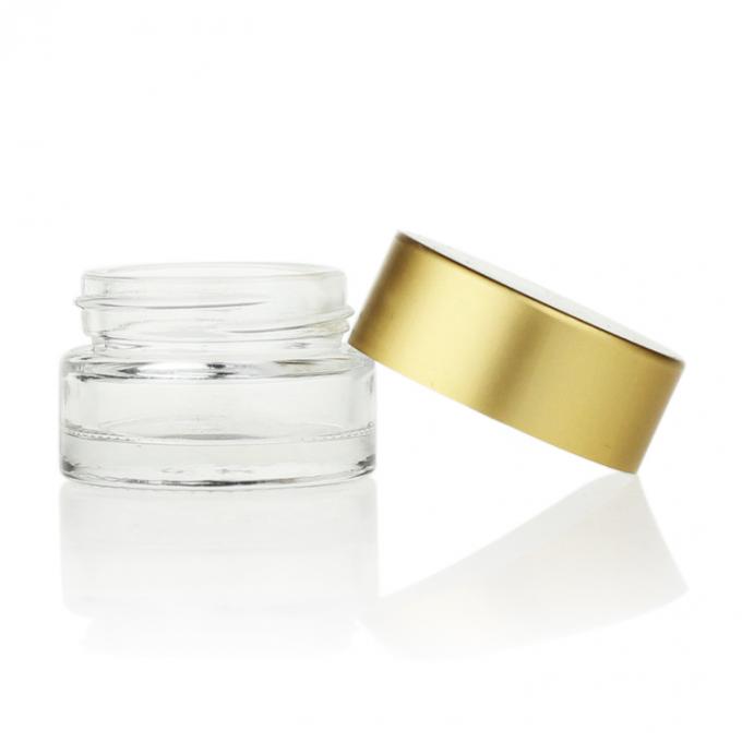 Tarro poner crema cosmético de 3ml 5ml 10ml 15ml 20ml del vidrio claro al por mayor del oro con las tapas