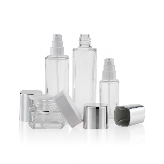 Envase de empaquetado vendedor caliente de la botella del tarro de piel de la botella de cristal de 50ml 100ml 120ml del sistema cosmético del cuidado