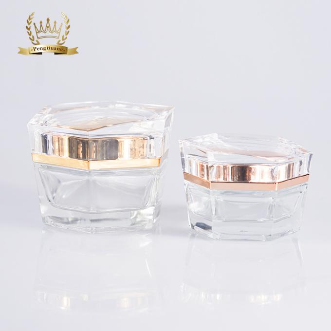 30g 50g modificó el vidrio de empaquetado del tarro para requisitos particulares poner crema cosmético de lujo con la bomba de acrílico del casquillo y del oro