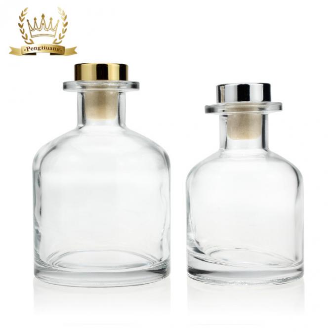 Cree el cuidado personal Cork Round 150ml 260ml del perfume del aceite de la pendiente para requisitos particulares vacía de Reed Diffuser Bottle Aroma Glass Clear Black
