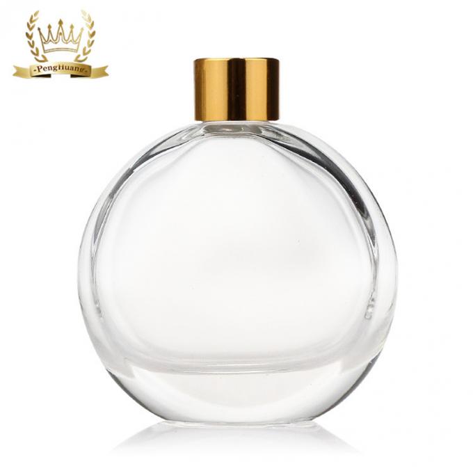 Aroma vacío redondo plano Reed Diffuser Bottle de cristal del ambientador de aire con los palillos de la rota