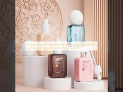 Cierre del gotero Tipo de botellas de base líquida de 30 ml con logotipo personalizado y cierre de la bomba de loción